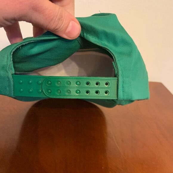 Vintage snapback dad hat auto body car shop green w rope brim. Old orchard Maine - Picture 8 of 8